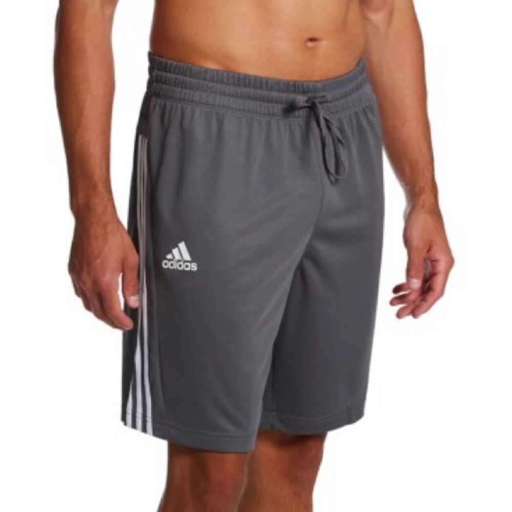 Sz Small Adidas Gray Athletic Shorts with Three Stripes